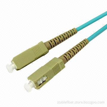 OM3 SC-SC Simplex Fiber-optic Patch Cord, -40 to 85°C Operating Temperature